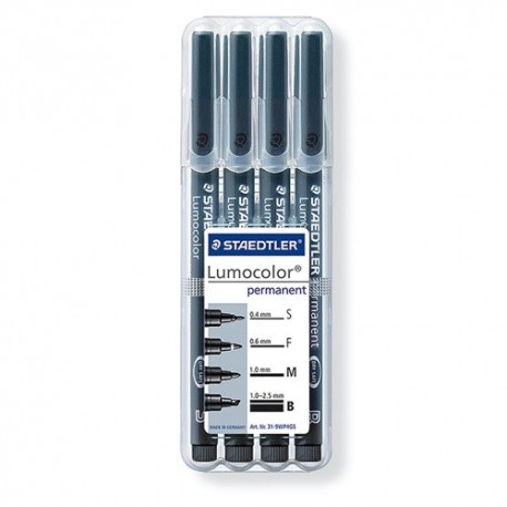 Marker Staedtler Lumocolor permanent S+F+M+B 4 db-os klt.