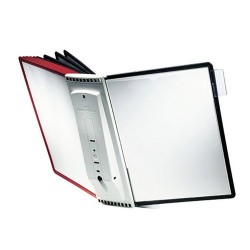 Bemutatótábla-tartó Durable Sherpa fali 10 db-os táblával (5 piros + 5 fekete panellel)