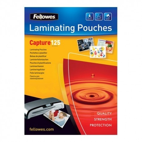 Lamináló fólia Fellowes 65x95 mm 125 mic. 100 lap/csomag