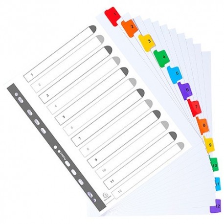 Regiszter karton Exacompta A/4 MAXI 1-12-ig laminált fülekkel