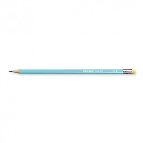 Grafitirón Stabilo pencil 160 radír véggel HB kék test