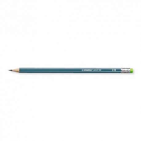Grafitirón Stabilo pencil 160 radír véggel 2B olajzöld test