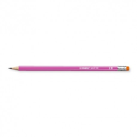 Grafitirón Stabilo pencil 160 radír véggel 2B pink test