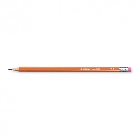 Grafitirón Stabilo pencil 160 radír véggel 2B narancs test