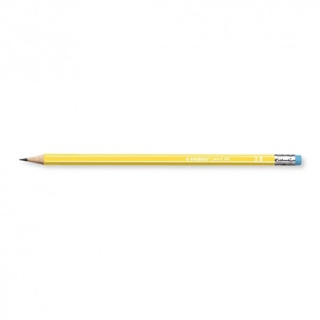 Grafitirón Stabilo pencil 160 radír véggel 2B sárga test