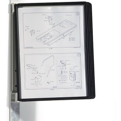 Bemutatótábla-tartó Durable Vario, fekete, mágneses rögzítéssel, 5 db panellel