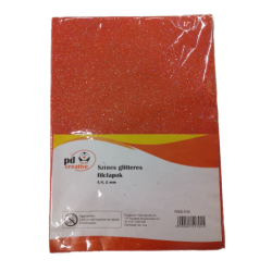 Kreatív pd textil filclapok A/4 2mm glitteres narancssárga 10 ív/csomag