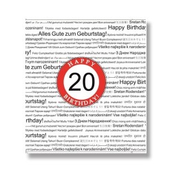 Dísztasak matt 18x23 cmfehér " 20" éves