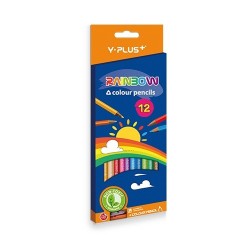 Színes ceruza Y-Plus+ Rainbow 12 db-os klt. hegyezővel