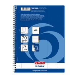 Spirálfüzet Herlitz A/4 100 lapos lyukasztott regiszteres vonalas
