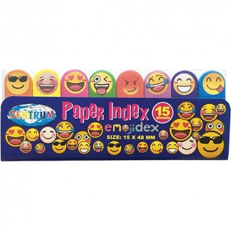 Oldaljelölő papír Centrum Emojidex 50x15 mm 8x15 lapos neon színek