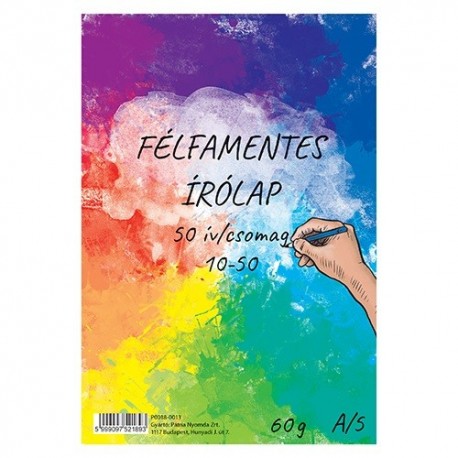 Írólap pd A/5 félfamentes 10-50 borítékos