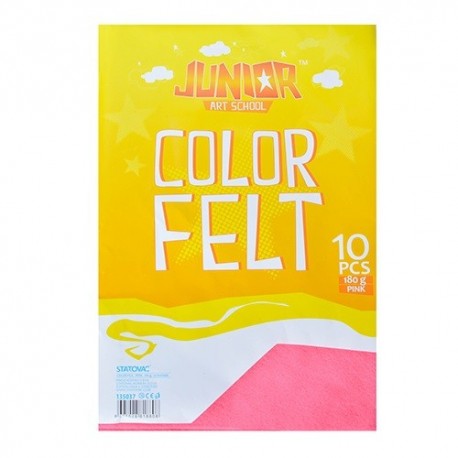 Kreatív Junior filc lapok A/4, rózsaszín, 10 db/csomag