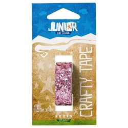 Kreatív Junior csillámos dekorszalag, rózsaszín, 15 mmx1 m