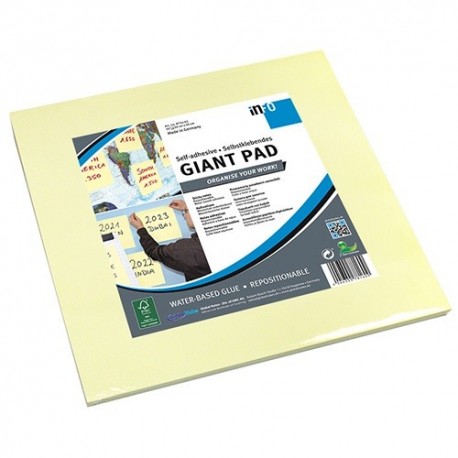 Öntapadós jegyzettömb Info Notes Giant Pad 300x300 mm 50 lapos sárga