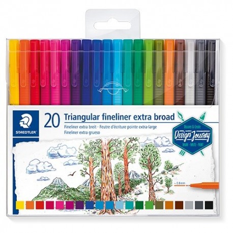 Művészeti tűfilc Staedtler Design Journey 0,8 mm 20 db-os bliszteres