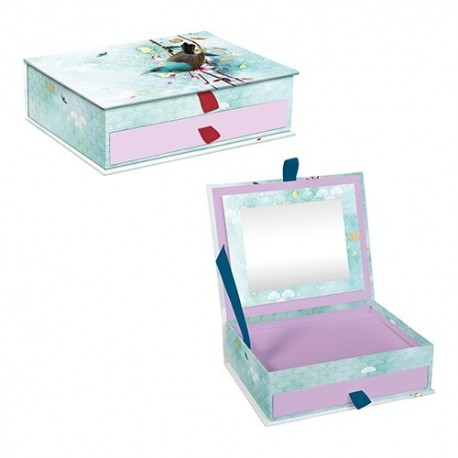 Ékszerdoboz Clairefontaine Sakura dream 20x16x6 cm, tükörrel