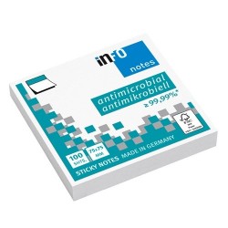 Öntapadós jegyzettömb Info Notes 75x75 mm 100 lapos antimikrobiális fehér