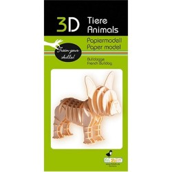3D papírmodell Fridolin Francia bulldog