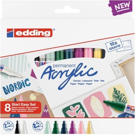 Akril marker Edding Start Easy Set Nordic 8 db-os klt.
