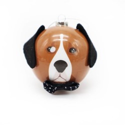 Karácsonyi gömb 6,5 cm kutya fej