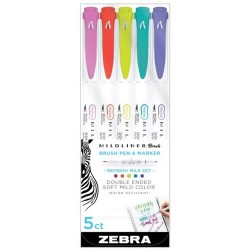 Ecsetirón Zebra Mildliner Brush&Marker Refresh 5-ös készlet