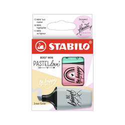 Szövegkiemelő Stabilo Boss Mini Pastellove 3 db-os klt. (púder, türkiz, menta)