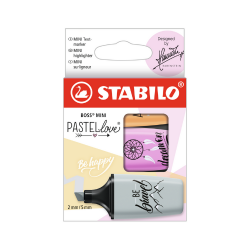 Szövegkiemelő Stabilo Boss Mini Pastellove 3 db-os klt. (halvány narancs, fagyos málna, poros szürke)