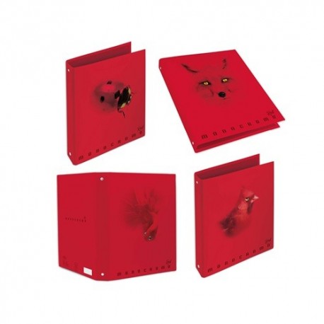 Gyűrűs könyv Pigna Monocromo Red A/4 4 gyűrűs 40 mm gerinccel