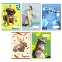 Füzet pd kisalakú 32 lapos 20-32 sima Colores Cute Animals