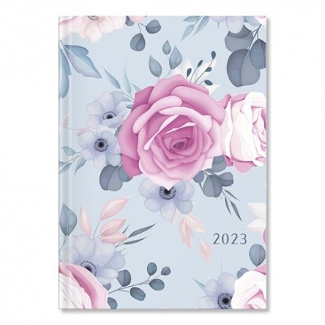 Határidőnapló Period Flowers A/5 napi Blue papír 2023