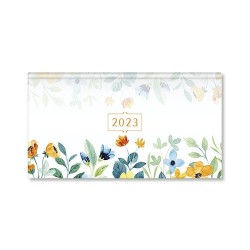 Határidőnapló Period Flowers Zsebnaptár fekvő White papír 2023