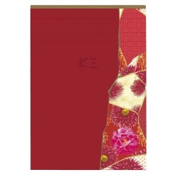 Jegyzettömb Clairefontaine Kenzo Takada Maiko A/5 70 lapos, vonalas, textilgerinccel, vegyes