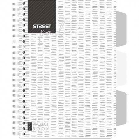 Spirálfüzet Street Pad Black & White Edition A/5 100 lapos vonalas, fehér