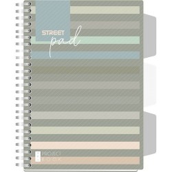 Spirálfüzet Street Pad Stripes Edition A/5 100 lapos kockás, sötét