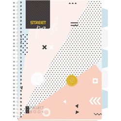 Spirálfüzet Street Pad Colorful Edition A/4 100 lapos kockás, barack
