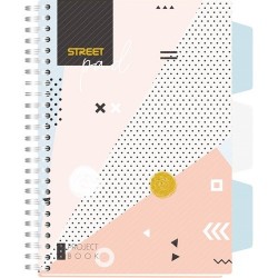 Spirálfüzet Street Pad Colorful Edition A/5 100 lapos kockás, barack