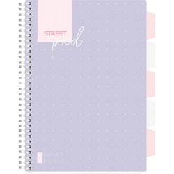 Spirálfüzet Street Pad Colorful Edition A/4 100 lapos vonalas, lila