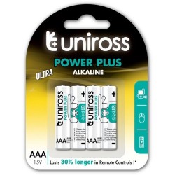 Mikro elem Uniross AAA Alkaline Power Plus 4 db-os