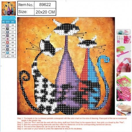 Kreatív gyémántszemes kirakó Centrum 20x20 cm, Macskák