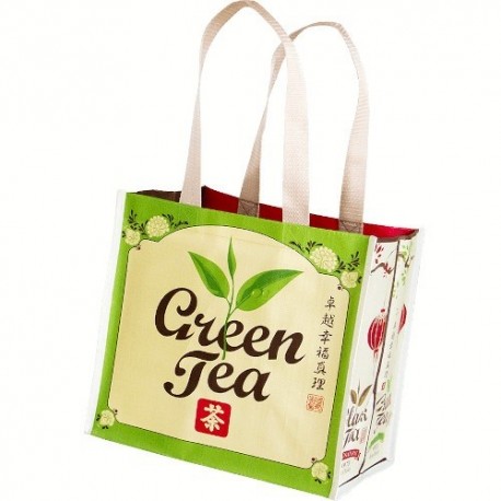 Ökotáska Zöld tea mintás