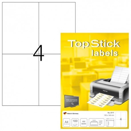Etikett címke Topstick 105x148 mm szegély nélküli 100 ív 400 db/doboz