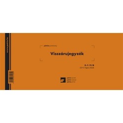 Visszárujegyzék 25x5 lapos tömb 290x135 mm