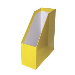 Iratpapucs karton merev falú pd A/4 9 cm gerinccel fóliás citromsárga