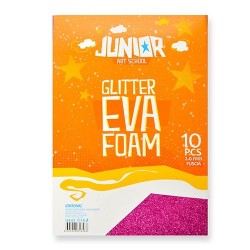 Kreatív Junior csillámos dekor gumilap A/4, rózsaszín, 10 db/csomag