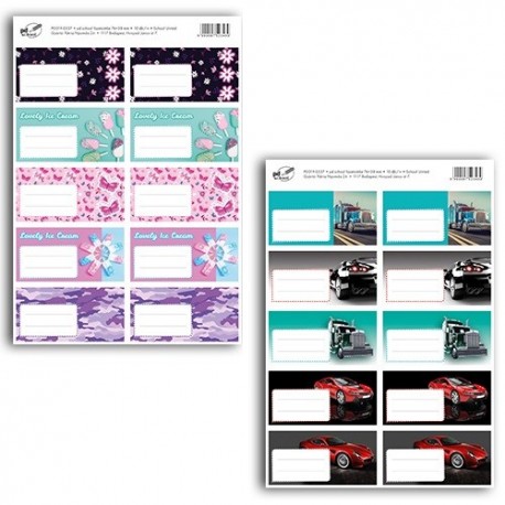 Füzetcímke pd 76x38 mm School United 10 db/ív