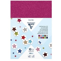 Kreatív kartonpapír Clairefontaine A/4 280g glitteres 10 ív/csomag