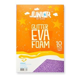 Kreatív Junior csillámos dekor gumilap A/4, lila, 10 db/csomag