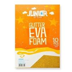 Kreatív Junior csillámos dekor gumilap A/4, arany, 10 db/csomag