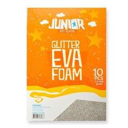 Kreatív Junior csillámos dekor gumilap A/4, ezüst, 10 db/csomag